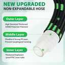 Garden Hose 100 ft Water Hose Flexible Non-Expandable Outdoor Heavy Duty Lightweight Leakproof Kink-free flex Watering Hose Pipe with Nozzle for 3/4 inch Fitting Yard Lawn Outside Car Wash