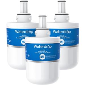 Waterdrop DA29-00003G Refrigerator Water Filter, Replacement for Samsung, DA29-00003B, DA29-00003A, Aqua-Pure Plus, HAFCU1, RFG237AARS, FMS-1, RS22HDHPNSR, RSG257AARS, 3 Filters (Package May Vary)