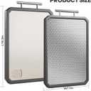 Stainless Steel Cutting Board,Double Sided Chopping Board for Kitchen,Scratch Resistant Mesh Design,Anti-Slip Silicone Edges(Grey,16"*12") (Gray)