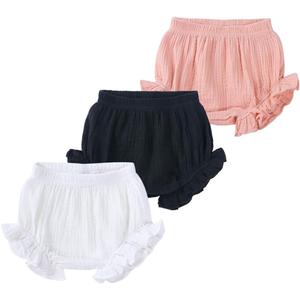 Baby Girls Ruffle Bloomer Shorts Toddler Cute Cotton Linen Panty Diaper Covers (9-12 Months, Color 14)