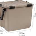 IRIS USA 3-Pack WeatherPro Gasket Box, 106 Quart Weather Resistant Storage Bins with Latching Lids, Heavy Duty Organizing Containers for Closet, Bathroom, and Office - Tan
