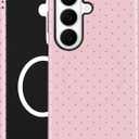 Magnetic Polka Dot Phone Case for Samsung Galaxy S21 Plus, Compatible with MagSafe, Cute Pink Polka Dot Aesthetic Soft TPU and Hard PC Shockproof Protective Phone Cover for Women Girls, Color: Pink Polka Dot