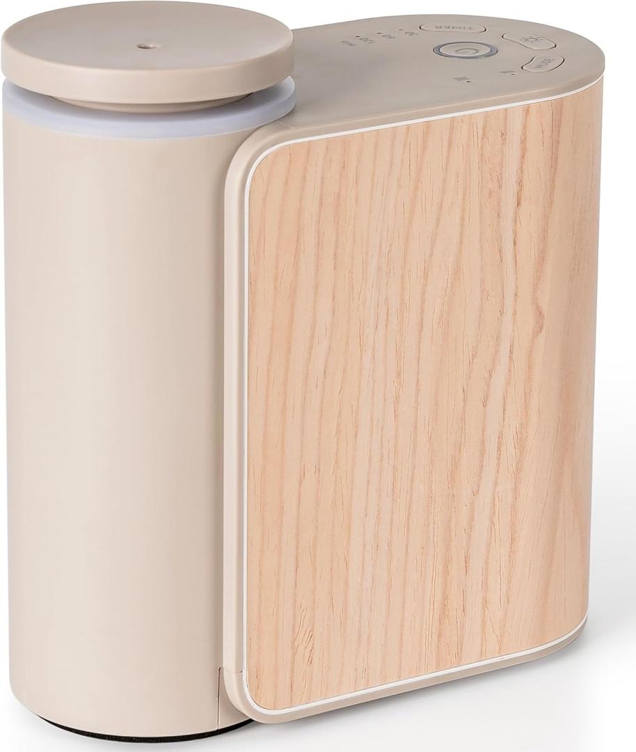 ZMARKRAFT Waterless Essential Oil Diffuser w Solid Wood Cover 3 Timers 2 Mist Modes, Auto-Off Quiet Dual Fluid Aroma Diffuser, Portable Waterless Scent Diffuser w Lights, Room Decor Aromatherapy Gift