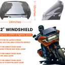 12" Wave Windshield Windscreen Wind Splitter Compatible for Harley Davidson Touring CVO/SE FLTRXSE 2023-2024 2025 2026 FLTRX/CVO ST FLTRXSTSE 2024-2026, Smoke