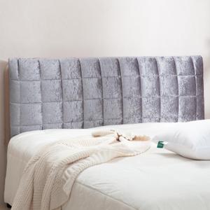 Headboard Cover Bed - Thickened Soft Stretch Slipcover Flannel Fabric, Elastic Bottom Hold & Side Pockets, Dust-Proof Protector for Upholstered Bed (71 * 28inch, Dark Gray)