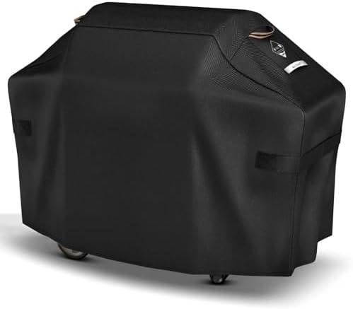 PasWith Grill Cover 55 Inch for Outdoor Grill,600D Ultima Durable Heavy Duty Waterproof Rip-Proof BBQ Cover,Fade Resistant 3-4 Burner Barbecue Cover with Straps for Weber Char-Broil Nexgrill,etc