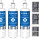 Waterdrop ADQ36006101 Replacement for LG LT700P Refrigerator Water Filter, Kenmore 9690, 469690, ADQ36006102, LFXS30766S, RFC1200A, FML-3 and LT120F Fresh Air Filter, 3 Combo