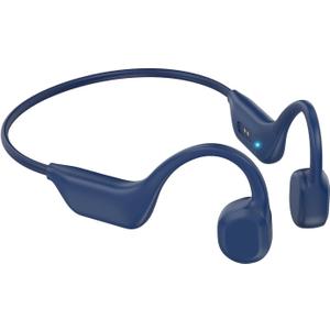 Bone Conduction Headphones, Wireless Bluetooth 5.3 Open-Ear Headphones with Mic, 10H Playtime Workout Headphones, Waterproof Sport Earphones Headset for Running, Gym, Hiking, Cycling (Deep Blue)