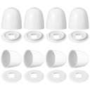 8 Packs White Toilet Bolt Caps 1.44IN Height Round Plastic Push-On Toilet Bowl Bolt Caps Covers Easy Installation Effectively Hides Bathroom Installation Marks