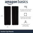 Amazon Basics Portable Energy Saving Noise Reducing Blackout Curtain Shade with Suction Cups, Fits Windows, 50"W x 78"L, Black, 2-Pack