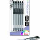 Pentel Arts Hybrid Technica Gel Pen with Assorted Tip Sizes, Black Ink, Pack of 5 (KN10BP5A)