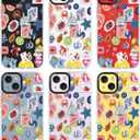 for iPhone 14 Plus Case, Coastal Fruit Collage Pattern with Lucky Charms, Military-Grade Drop Protection, Boho Y2K Soft Slim TPU Protective & Camera Protection for Women Girls (BuleArtCut)