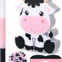Seematn Cow Piata Dart Piata Bundle with a Blindfold, Bat and Confetti Birthday Party Supplies Large Piata 15.75 x 11.81 x 2.95'' for Kids Boy Construction Party Favors Decor