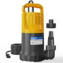 Acquaer Sump Pump Submersible Water Pump for Water Removal in Hot Tubs, Pools,Basements, and Garden Ponds, Yellow, 1HP 4345GPH