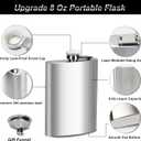 8 Oz Flask for Men, Leakproof Stainless Steel Flask with Funnel, Ideal for Camping and Gifting