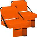 Stadium Seat for Bleachers with Back Support and Wide Padded Cushion Stadium Chair - Includes Shoulder Strap and Cup Holder (Orange,2 Pack)