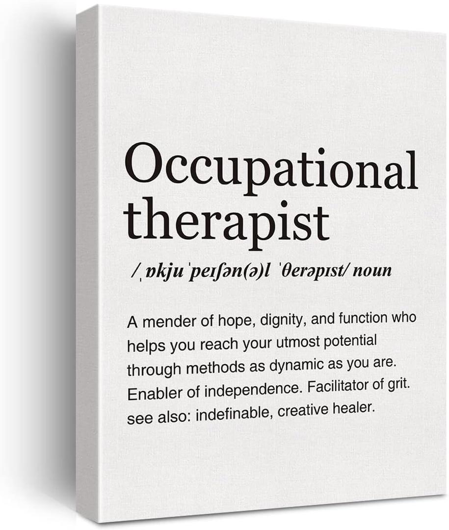 LEXSIVO Occupational Therapist Definition Print Canvas Wall Art Home Office Decor Modern Minimalist Painting 12x15 Canvas Poster Framed Ready to Hang Therapy Gift