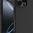 TENOC Phone Case Compatible with iPhone 16 Pro, Black Case Anti-Fingerprint Protective Bumper Matte Cover for 6.3 Inch