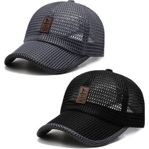 stablerice 2 Pieces Summer Mesh Baseball Cap for Men Women Adjustable Breathable Caps Casual Trucker Mesh Hat Baseball Hats