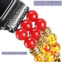 7 Chakra Natural Gemstone Yoga Beads Reiki Healing Bracelet Beaded Band Compatible with Apple Watch 10 9 8 7 SE 6 5 4 3 Elastic Strap for iwatch 38mm 40mm 42mm 44mm for Women