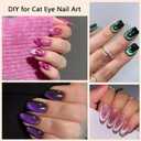 SIUSIO 3 In 1 Nail Magnet, Multifunctional Cat Eye Magnet For Gel Polish Magnet Stick Nail Art DIY Tools Design Walnut-Wood