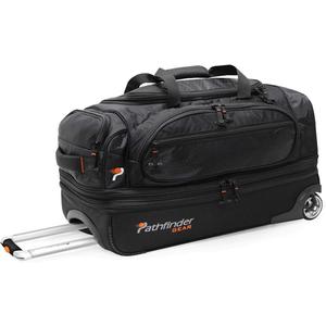 Pathfinder Gear 26 Inch Rolling Drop Bottom Duffel, Black, One Size (26")