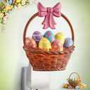 Hohean Easter Wall Fragrance Plug in with Night Light, Compatible with Bath & Body Works Wallflowers Refills, Easter Pink Bow Basket Filled with Eggs, Essential Oil Diffuser for Home, Office