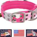 ADITYNA Heavy Duty Dog Collar for Medium Dogs - Camo Pink Collar with Handle for Training, and Walking - Wide, Thick, Tactical, Soft Neoprene Padded (Medium: Fit 15-19" Neck)