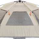 Easthills Outdoors Instant Shader Deluxe XL Beach Tent Easy Up 99" Wide for 4-6 Person Sun Shelter - Extended Zippered Porch Included Beige