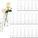 Hewory Cylinder Glass Bud Vases: Set of 24 Small Clear Skinny Single Flower Vase for Centerpieces - Minimalist Bulk Vases for Wedding Birthday Bridal Shower Party Events Table Decor, 5.91"(H)×1.8"(D)
