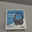 AOC Wireless Headset with Mic for Work, Bluetooth 5.4 Computer Headphones with USB-C Dongle, Clear Call Mic, 30H Battery, One-Touch Mute for PC, Laptop, Home Office, Zoom, Phones - Black