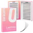 Curacoro LashFolio Narrow Promade Fans, Handmade Volume Eyelashes, 5D~10D, C CC D Curl, Thickness 0.03~0.07mm, 8-15mm Length, Professional Long-Lasting Promade Lash Fans (8D-0.05 D, 8mm-15mm)