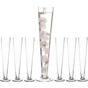 Craft and Party, Sets of 6, Clear Trumpet Vases, 24" Height. (6, 24") Craft and Party, Sets of 6, Clear Trumpet Vases, 24" Height. (6, 24")