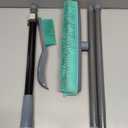 Rubber Broom Carpet Rake for Pet Hair, Fur Remover Broom with Squeegee, Portable Detailing Lint Remover Brush 