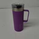 Life's Easy 20oz Stainless Steel Mug w/Handle - Double Wall Insulated Travel Tumbler w/Flip Lid - Leak Proof Tumbler-Thermal Cup for Coffee, Tea & More - Keep Hot & Cold Drinks (Purple, 20 oz)