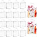 Jutieuo 20 PCS Clear Gift Bags with Handles, 9.8 x 9.8 x 3.5 Inches Reusable Plastic Goodie Bag Transparent Party Favor Bags Bulk for Weddings Birthdays Events, Classrooms & Celebrations