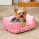 Hollypet TC Fabric Plush Small Dog Cat Bed Self-Warming Pet Bed, Pink