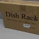 SNTD Dish Drying Rack - Small Dish Rack for Kitchen Counter, Stainless Steel Dish Drainer with Utensil Holder and Drainboard, 11" W x 15" L (Grey) (Gray)