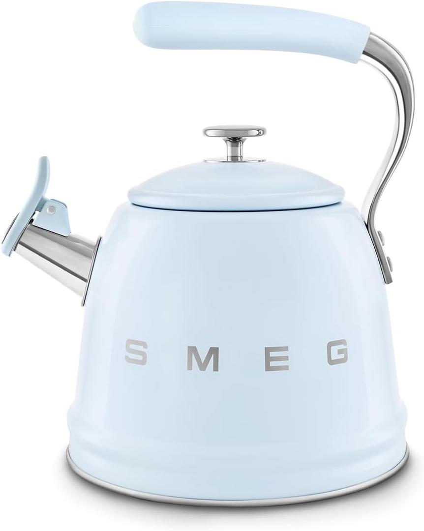 SMEG Retro Stovetop Whistling Kettle 2.5Q (Pastel Blue) 