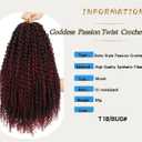 Goddess Passion Twist Crochet Hair 18Inch 8Packs Ombre Boho Passion Twist Hair Pre-twisted Crochet Passion Twist Hair Prelooped Boho Crochet Hair for Black Women (8 Packs, #1B/BUG,18inch)