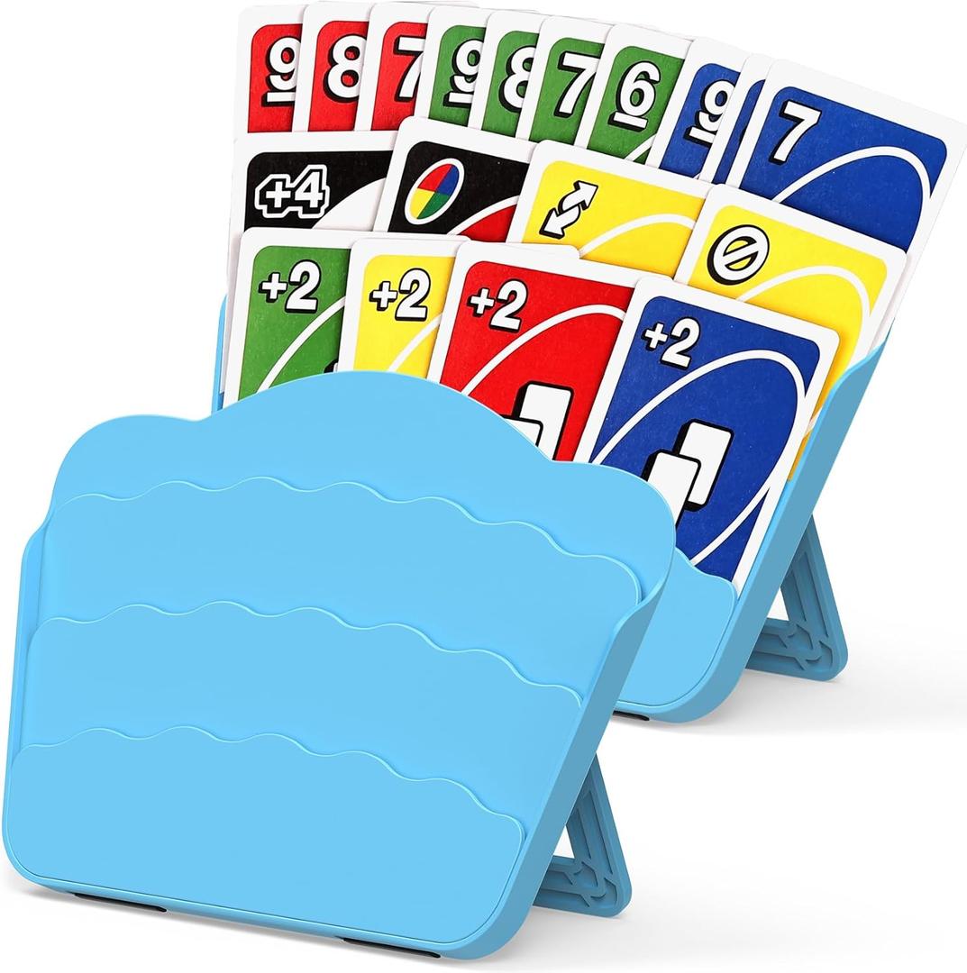 Tenyond Card Holders for Playing Cards - 2 Pack Playing Card Holder w/Foldable Stand for Stocking Stuffer, Travel Games, for Seniors, Little Hand or Arthritis Hand, UNO, Poker, Holidays Game Nights