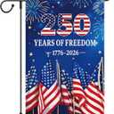 250th Anniversary Garden Flag 12x18 Inch Burlap，Freedom Yard Sign 4th of July Double-Sided 1776-2026 Commemorative Yard Flag Patriotic Outdoor Decoration