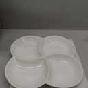 ZENFUN Set of 3 Porcelain Appetizer Platter with 4 Compartment, Flower-shaped Candy and Nut Serving Tray Snack Serving Plate Dishes for Vegetables, Fruit, Dessert, 8.5'' x 8.5'', White