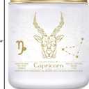 Capricorn Zodiac Sign Candles Gift, Zodiac Crystals Candles Jar, Astrology Lavender Scented Soy Stones Candles Best Friends Gifts for Women Men Sister Brother Funny Birthday Gift