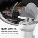 Angol Shiold Glitter Toilet Seat Molded Wood Elongated Toilet Seat with Quietly Close and Quick Release Hinges, Easy to Clean also Easy to Install (Elongated 18.5'', Silver)