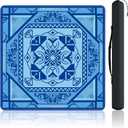 Mahjong Mat with Rules 31.5" x 31.5" Neoprene Rubber Square Blue Gaming Mat - Anti-Slip, Noise Reduction Durable & Easy to Clean for Mahjong Tiles, Poker, Dominoes & Board/Tile Games (Blue)