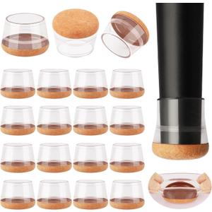 16 Pcs New Chair Leg Floor Protectors, Silicone Chair Leg Protectors for Hardwood Floors, Floor Protectors for Chairs, Chair Leg Caps Protect Wooden Floors from Scratching, Won't Tear