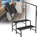 RV Step with Handrail, Foldable 2 Steps with Handle RV Stairs Home Ladder Foldable Stairs for 5th Wheel RV, Hot Tub, Outdoor Spa Pool