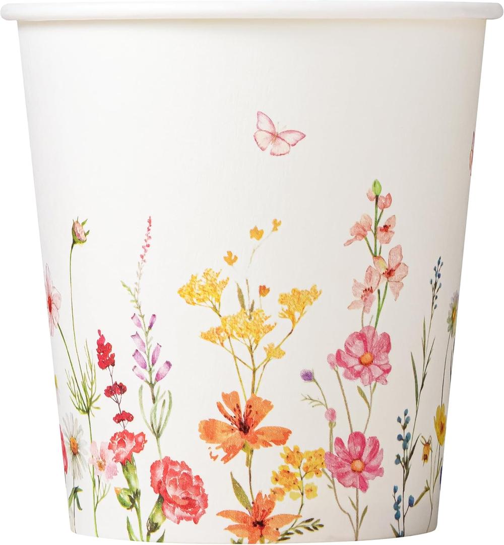 Crisky 300 Pack Paper Bathroom Cups 6oz Disposable, Elegant Design Floral Small Mouthwash Cup, Suit Hot/Cold Beverage Coffee, Dessert for Birthday Parties, Home-use, Picnics, Ceremonies