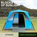 EVER ADVANCED 6 Person Camping Tent, Blackout Instant Cabin Tent for Family, 108 x 108 x 73"